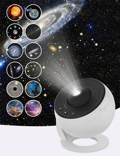 Lampe Projecteur Galaxie Ciel Étoilé 360° Rotation Planétarium pour Chambre – Cadeau Saint-Valentin, Mariage – 13 Ensembles de Films Inclus