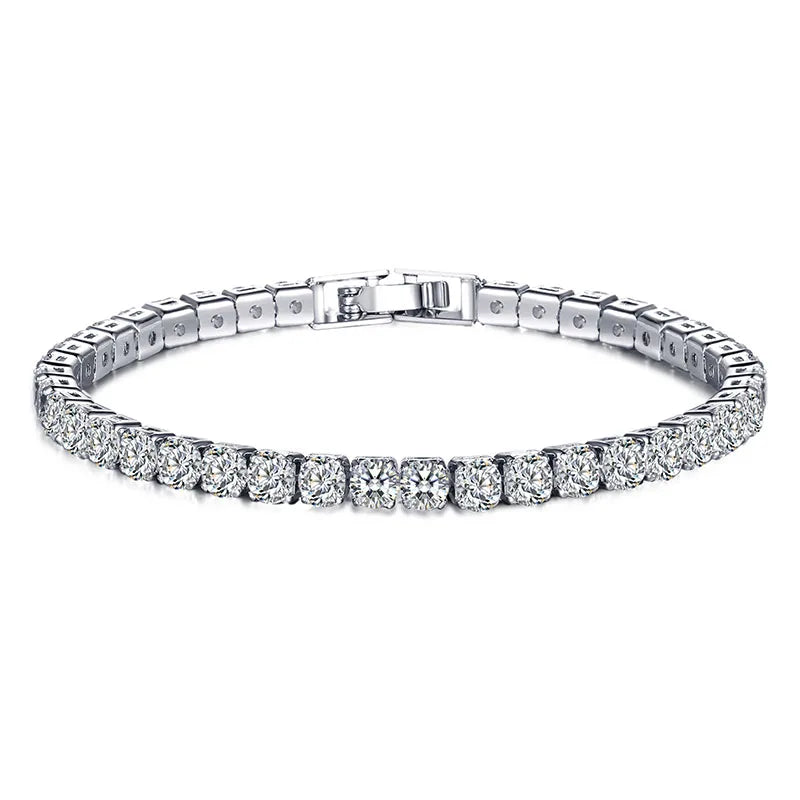 Bracelet de Tennis Femme en Argent Sterling 925 avec Or Rose et Zircons Cubiques – Idéal pour Mariage et Cadeau de Bijoux Hip-Hop