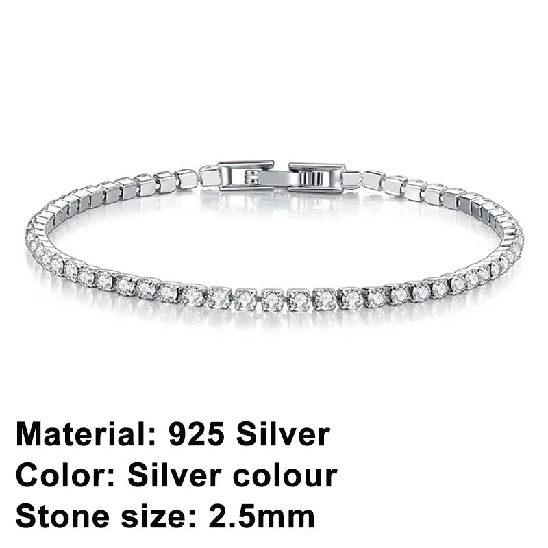 Bracelet de Tennis Femme en Argent Sterling 925 avec Or Rose et Zircons Cubiques – Idéal pour Mariage et Cadeau de Bijoux Hip-Hop