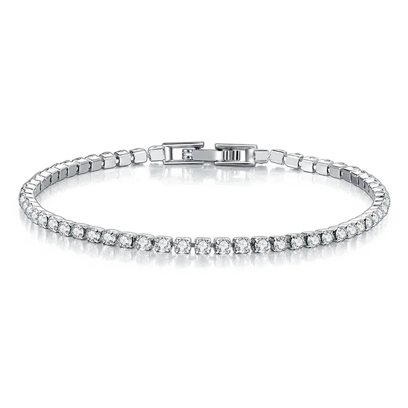 Bracelet de Tennis Femme en Argent Sterling 925 avec Or Rose et Zircons Cubiques – Idéal pour Mariage et Cadeau de Bijoux Hip-Hop