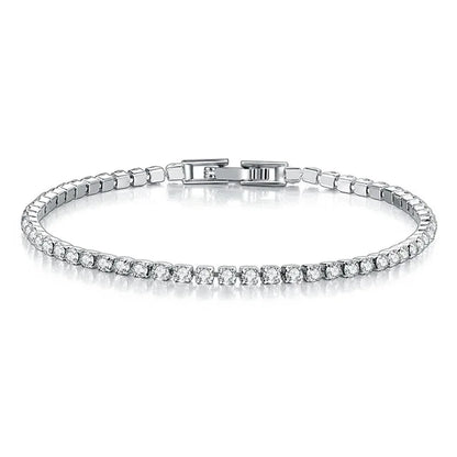 Bracelet de Tennis Femme en Argent Sterling 925 avec Or Rose et Zircons Cubiques – Idéal pour Mariage et Cadeau de Bijoux Hip-Hop