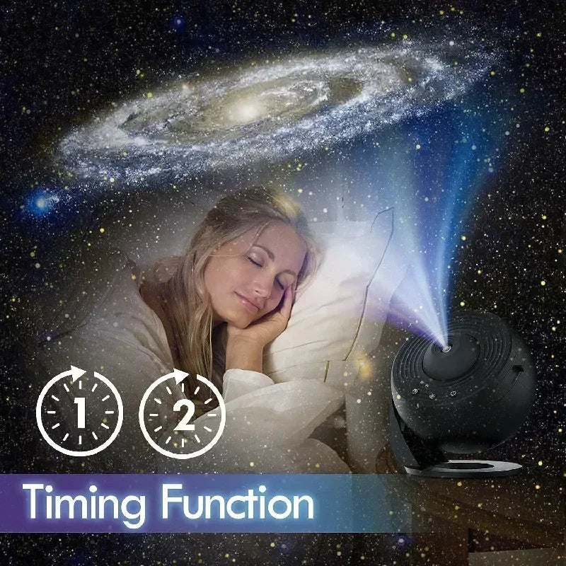 Lampe Projecteur Galaxie Ciel Étoilé 360° Rotation Planétarium pour Chambre – Cadeau Saint-Valentin, Mariage – 13 Ensembles de Films Inclus